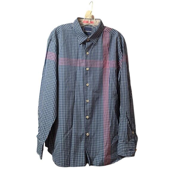 Tommy Bahama Long Sleeve Button Down in Blue, Pink and White Size Large - Picture 1 of 5